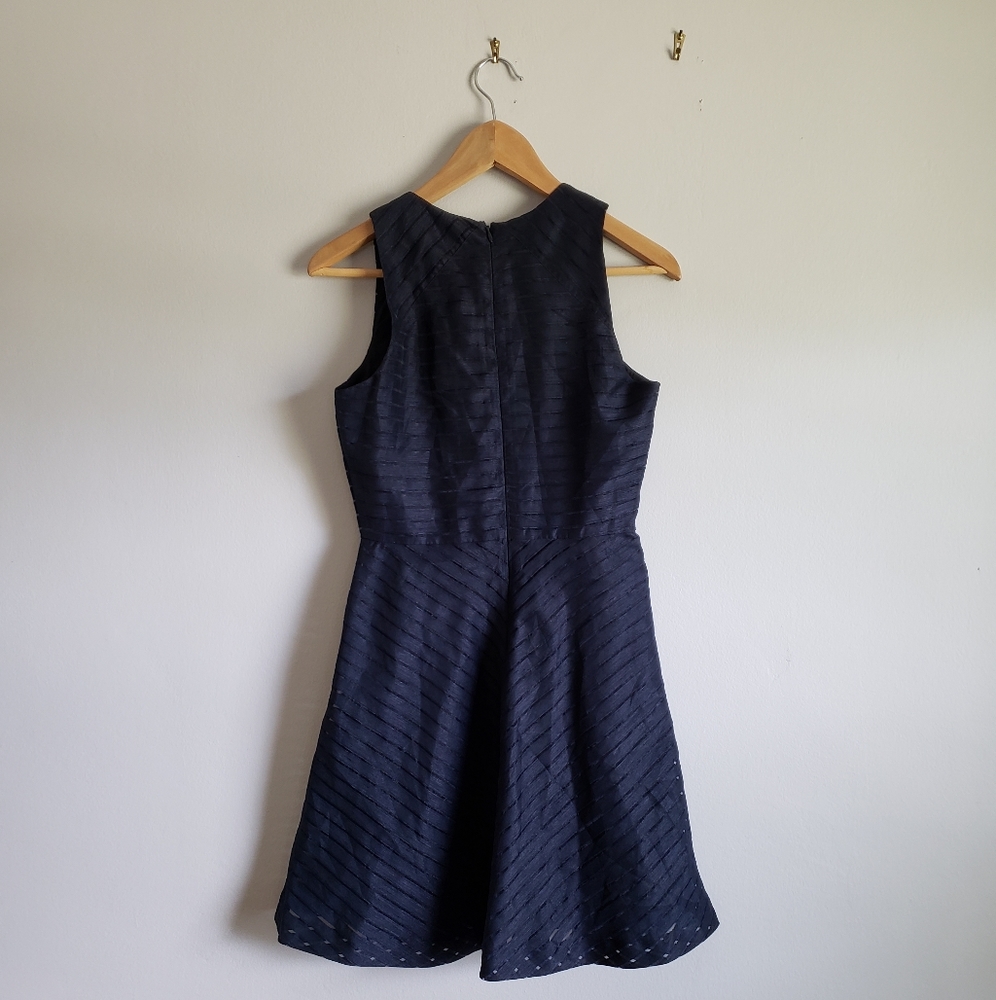 Banana Republic Sheer Navy Flare Dress - Picture 3 of 5
